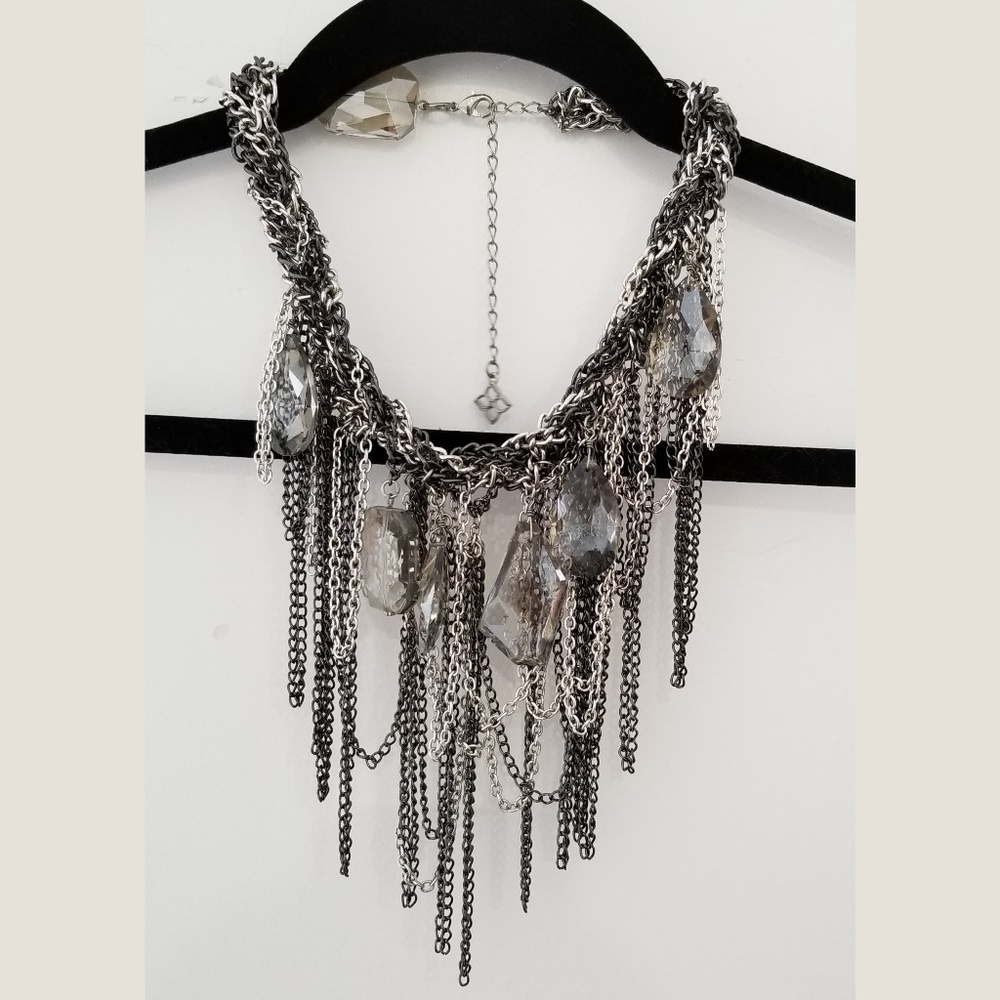 BCBGmaxazria Gunmetal Statement Neckace